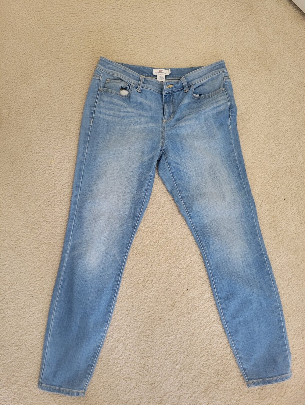 Vineyard Vines Womens Skinny Jeans Size 10 Light Wash Stretch Blue Denim Preppy